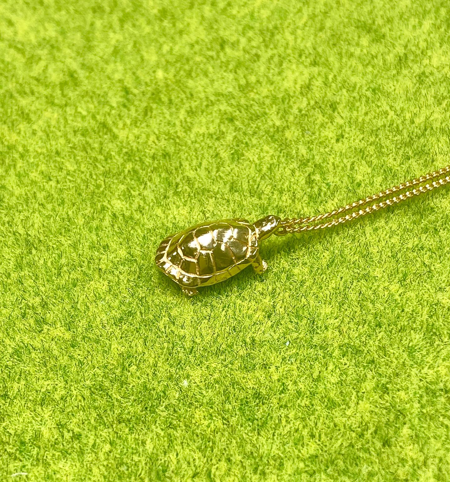 亀さんペンダントネックレス　k18メッキ | 2枚目